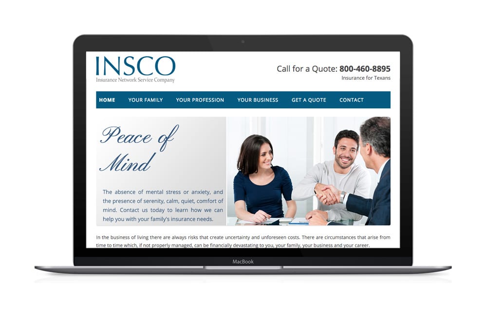Insco Insurance Agency Houston Website Design