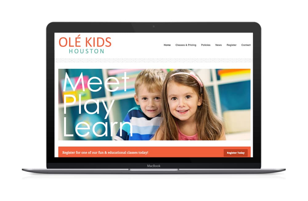Ole Kids Houston Website Design