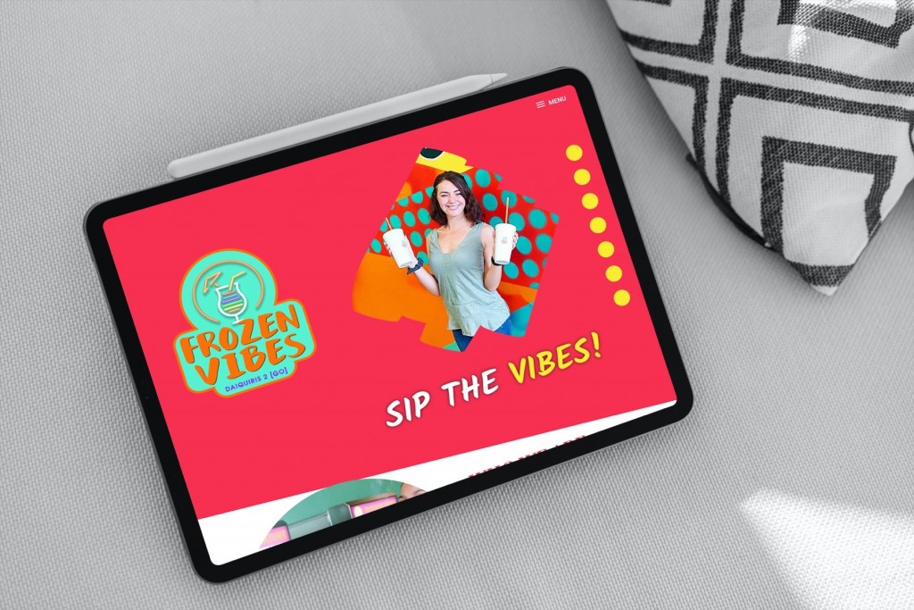 Website Design for Frozen Vibes in Houston Texas - Tablet