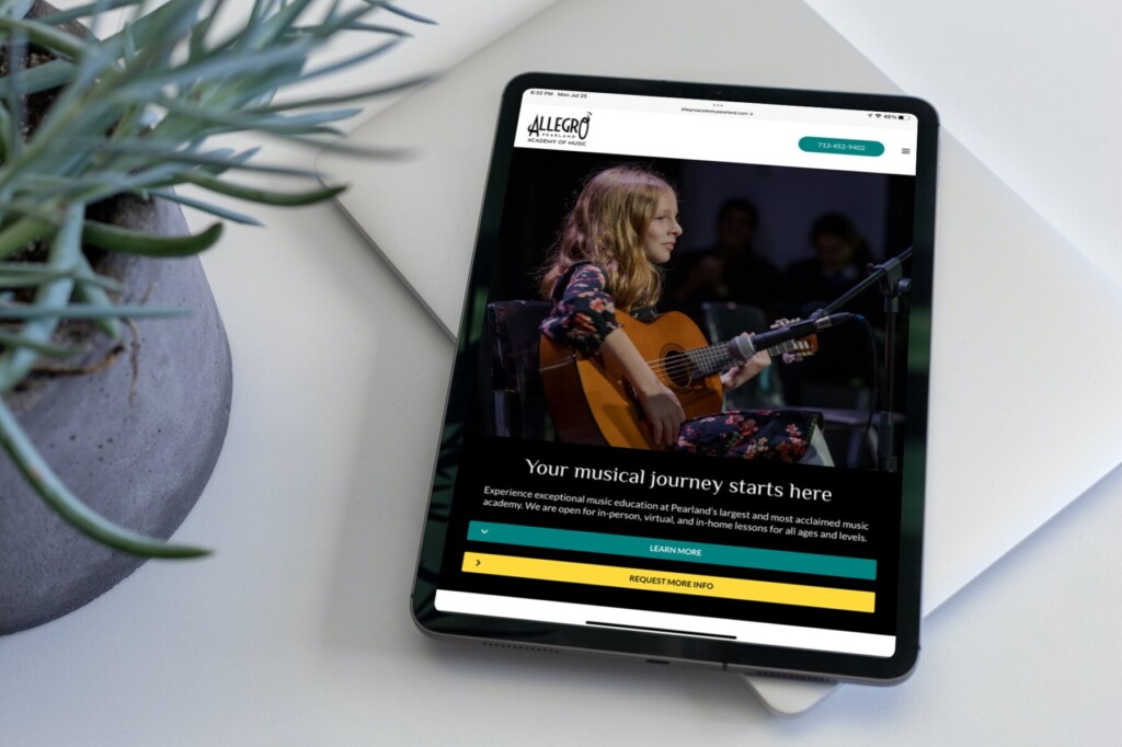 Allegro Pearland Academy of Music Web Design